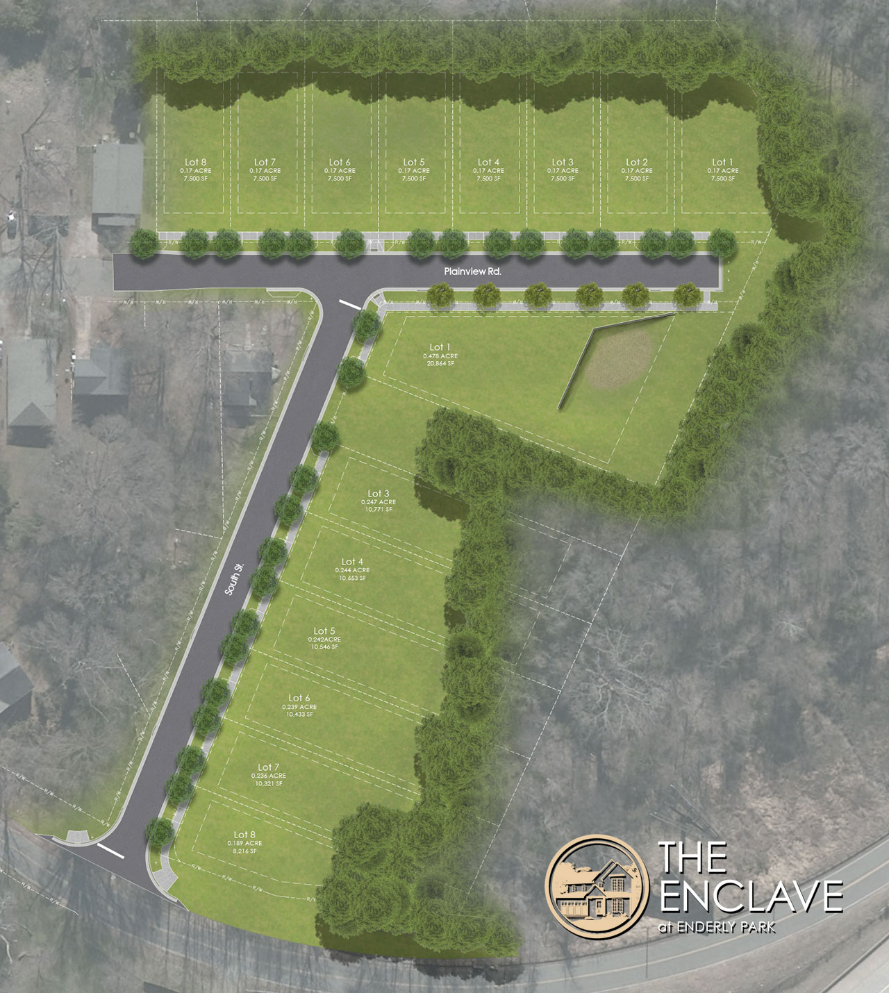 The Enclave at Enderly Park Homesite Map
